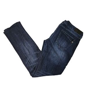 Express Zelda Dark Wash Denim Distressed Skinny Jeans Size 2 Short‎ Women's